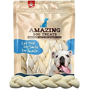 Amazing Dog Treats Beef Cheek Braided Dog Treats, 6-in, 10 count