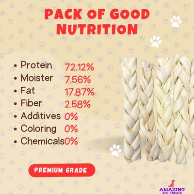 Show full view: Amazing Dog Treats Beef Cheek Braided Dog Treats, 6-in, 10 count slide 6 of 7