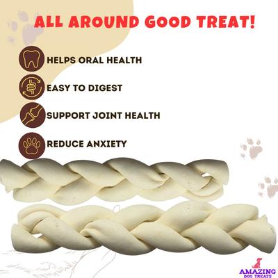 Show full view: Amazing Dog Treats Beef Cheek Braided Dog Treats, 6-in, 10 count slide 5 of 7