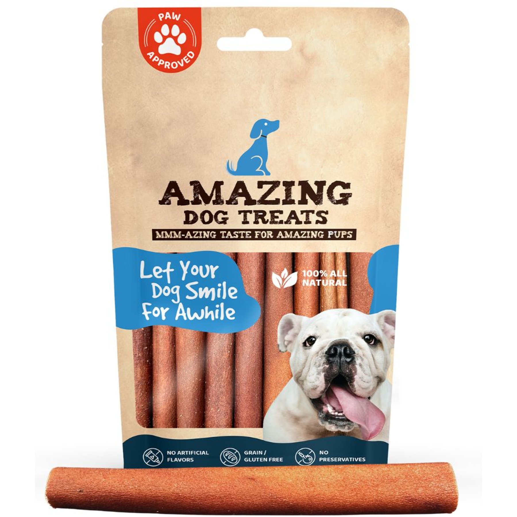 Amazing Dog Treats Beef Collagen Stick Dog Treats, 6-in, 10 count