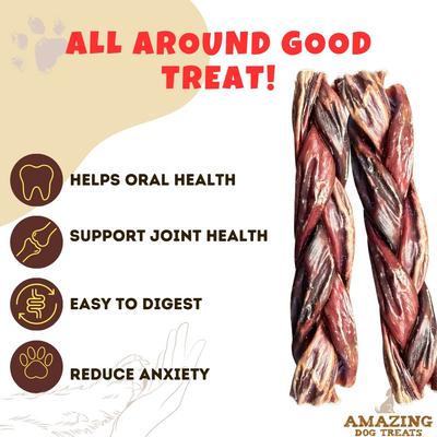 Show full view: Amazing Dog Treats Braided Beef Esophagus Jerky Dog Treats, 4 count slide 5 of 8