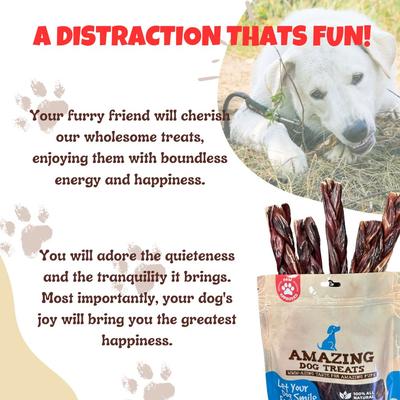 Show full view: Amazing Dog Treats Braided Beef Esophagus Jerky Dog Treats, 4 count slide 7 of 8
