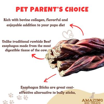 Show full view: Amazing Dog Treats Braided Beef Esophagus Jerky Dog Treats, 4 count slide 4 of 8