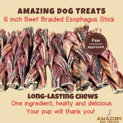 Show full view: Amazing Dog Treats Braided Beef Esophagus Jerky Dog Treats, 4 count slide 3 of 8