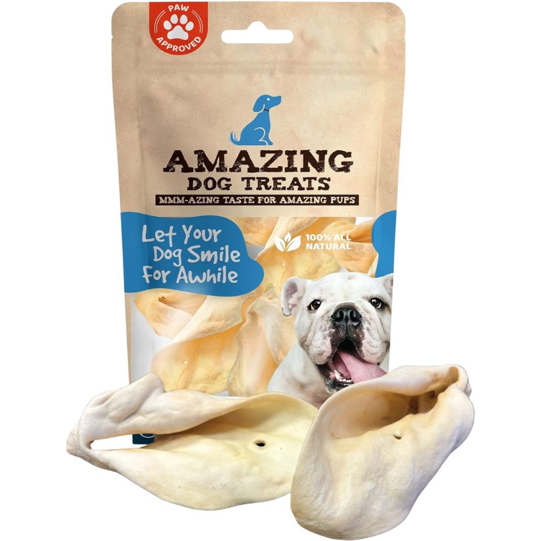 Amazing Dog Treats Cow Ears Dog Treats, 5 count