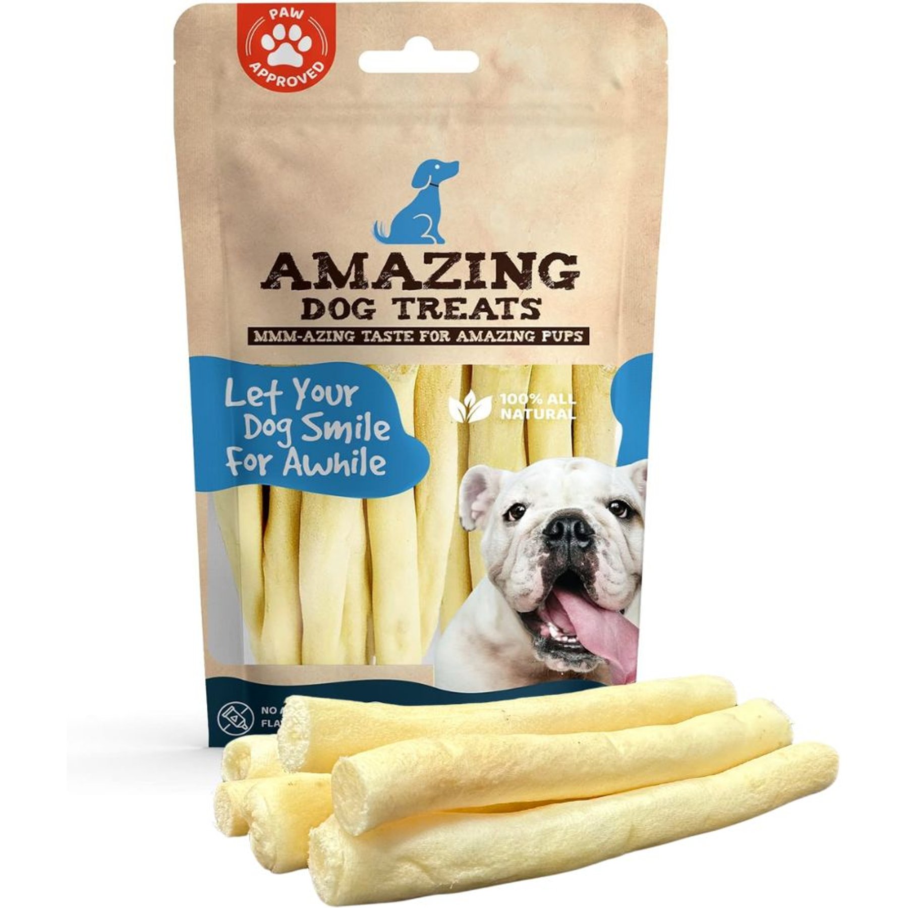Amazing Dog Treats Cow Tail Dog Treats, 25 count