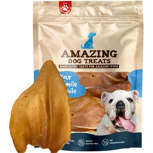 Amazing Dog Treats Natural Brown Cow Ear Dog Treats, 5 count