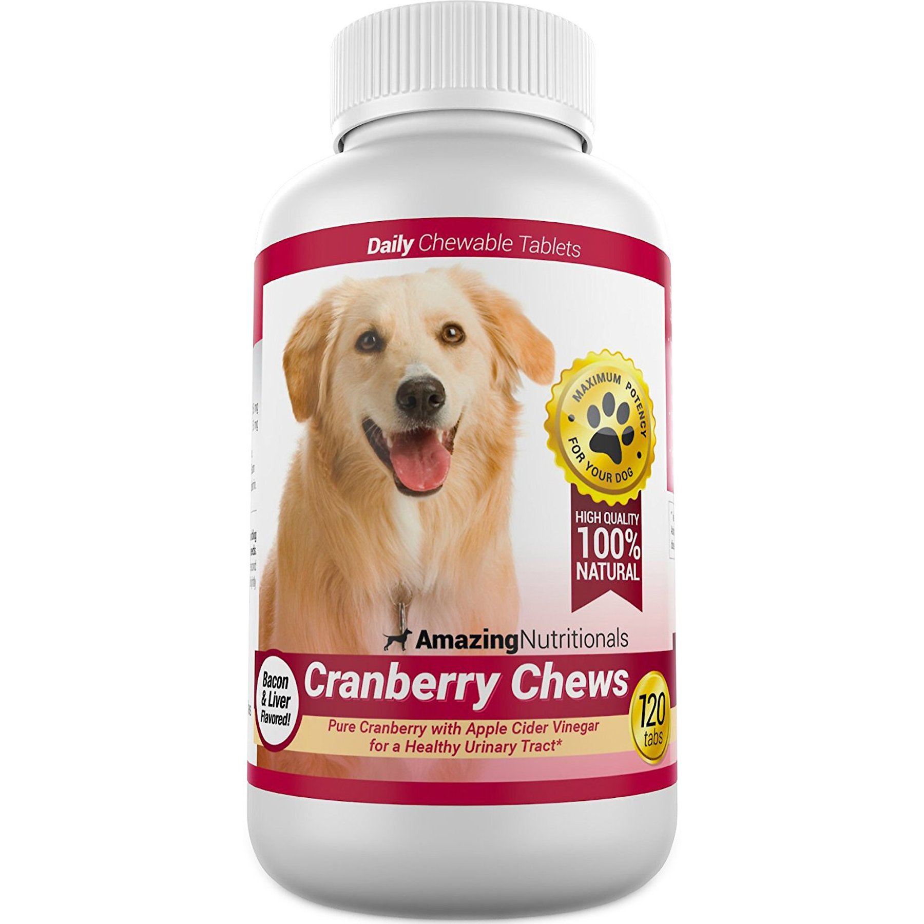 Amazing Nutritionals Cranberry Chews Daily Dog Supplement, 120 count