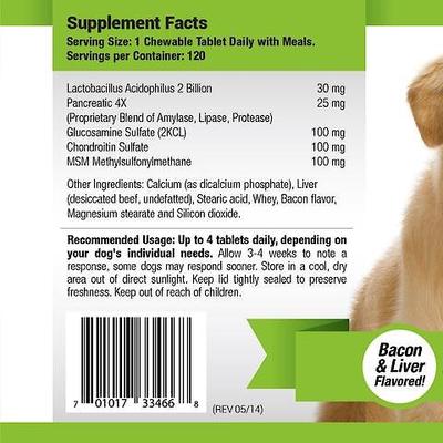 Show full view: Amazing Nutritionals Probiotic Joint & Hip Support Daily Dog Supplement, 120 count slide 4 of 8