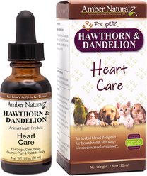 Amber NaturalZ Hawthorn & Dandelion Heart Health, Circulation & Fluid Balance Liquid Supplement for Dogs & Cats, 1-fl oz