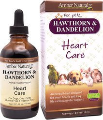 Amber NaturalZ Hawthorn & Dandelion Heart Health, Circulation & Fluid Balance Liquid Supplement for Dogs & Cats, 4-fl oz