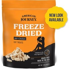 American Journey 100% Chicken Freeze-Dried Grain-Free Cat Treats (NEW LOOK AVAILABLE), 5-oz bag