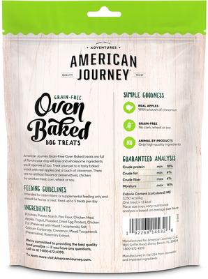 Show full view: American Journey Apples & Cinnamon Flavor Grain-Free Oven Baked Crunchy Biscuit Dog Treats, 16-oz bag, bundle of 2 slide 3 of 9