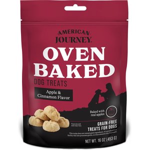 American Journey Apples & Cinnamon Flavor Grain-Free Oven Baked Crunchy Biscuit Dog Treats, 16-oz bag