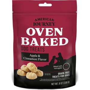 American Journey Apples & Cinnamon Flavor Grain-Free Oven Baked Crunchy Biscuit Dog Treats, 8-oz bag