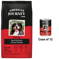American Journey Beef Recipe Canned Food + Beef & Sweet Potato Recipe Dry Dog Food