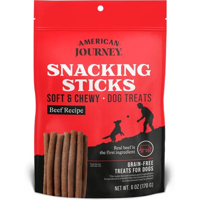 American Journey American Journey Beef Recipe Grain-Free Soft & Chewy Snacking Sticks Dog Treats, 6-oz bag
