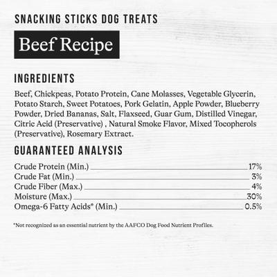 Show full view: American Journey Beef Recipe Grain-Free Soft & Chewy Snacking Sticks Dog Treats, 6-oz bag slide 9 of 10