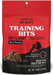 Variety Pack - American Journey Beef Recipe Grain-Free Soft & Chewy Training Bits Dog Treats, 4-oz bag + American Journey Chicken Recipe Grain-Free Soft & Chewy Training Bits Dog Treats, 4-oz bag slide 2 of 9