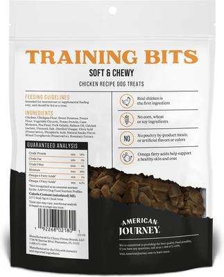 Show full view: Variety Pack - American Journey Beef Recipe Grain-Free Soft & Chewy Training Bits Dog Treats, 4-oz bag + American Journey Chicken Recipe Grain-Free Soft & Chewy Training Bits Dog Treats, 4-oz bag slide 7 of 10