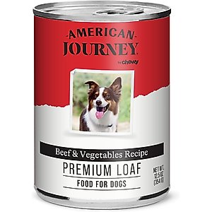 American Journey Premium Loaf Beef & Vegetables Recipe Canned Dog Food, 12.5-oz can, case of 12