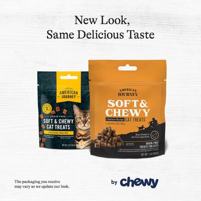 Show full view: American Journey Chicken Flavor Grain-Free Soft & Chewy Cat Treats 2-oz bag bundle of 4 slide 3 of 11