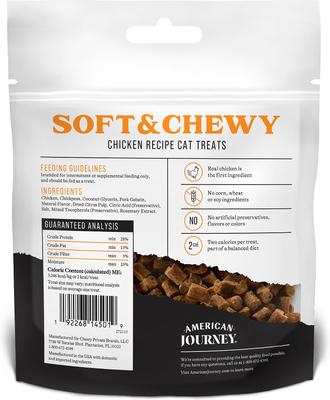 Show full view: American Journey Chicken Flavor Grain-Free Soft & Chewy Cat Treats 2-oz bag bundle of 4 slide 4 of 11