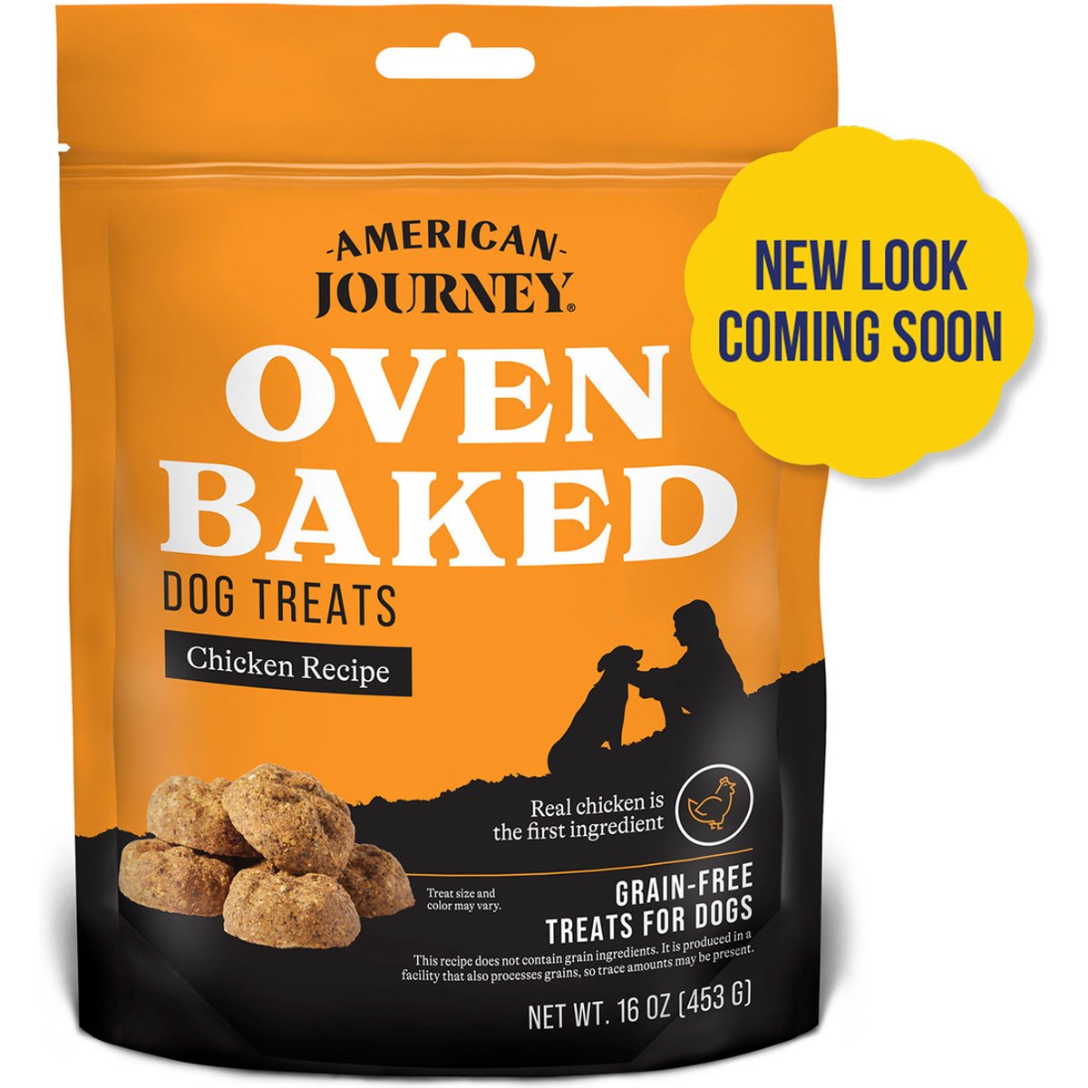 American Journey Chicken Recipe Grain-Free Oven Baked Crunchy Biscuit Dog Treats (New Look Coming Soon), 16-oz bag