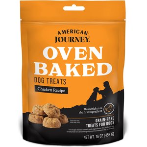 American Journey Chicken Recipe Grain-Free Oven Baked Crunchy Biscuit Dog Treats, 16-oz bag