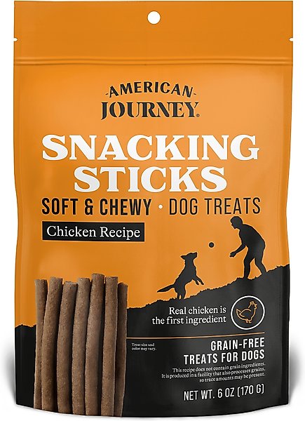 Show full view: American Journey Chicken Recipe Grain-Free Soft & Chewy Snacking Sticks Dog Treats, 6-oz bag slide 1 of 11