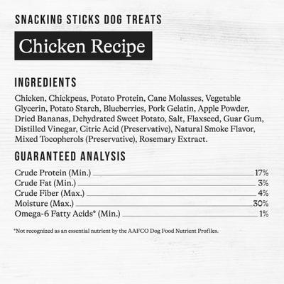 Show full view: American Journey Chicken Recipe Grain-Free Soft & Chewy Snacking Sticks Dog Treats, 6-oz bag slide 9 of 11
