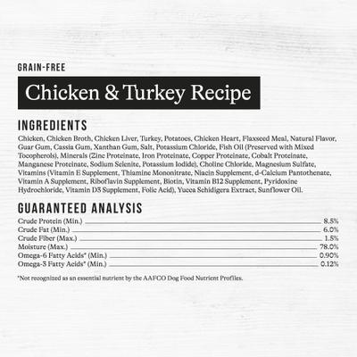 Show full view: American Journey Premium Loaf Chicken & Turkey Recipe Grain-Free Canned Dog Food, 12.5-oz can, case of 12 slide 10 of 12