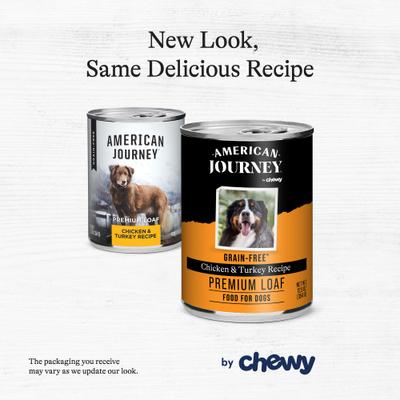 Show full view: American Journey Chicken & Turkey Recipe Grain-Free Canned Dog Food, 12.5-oz can, bundle of 24  slide 4 of 12