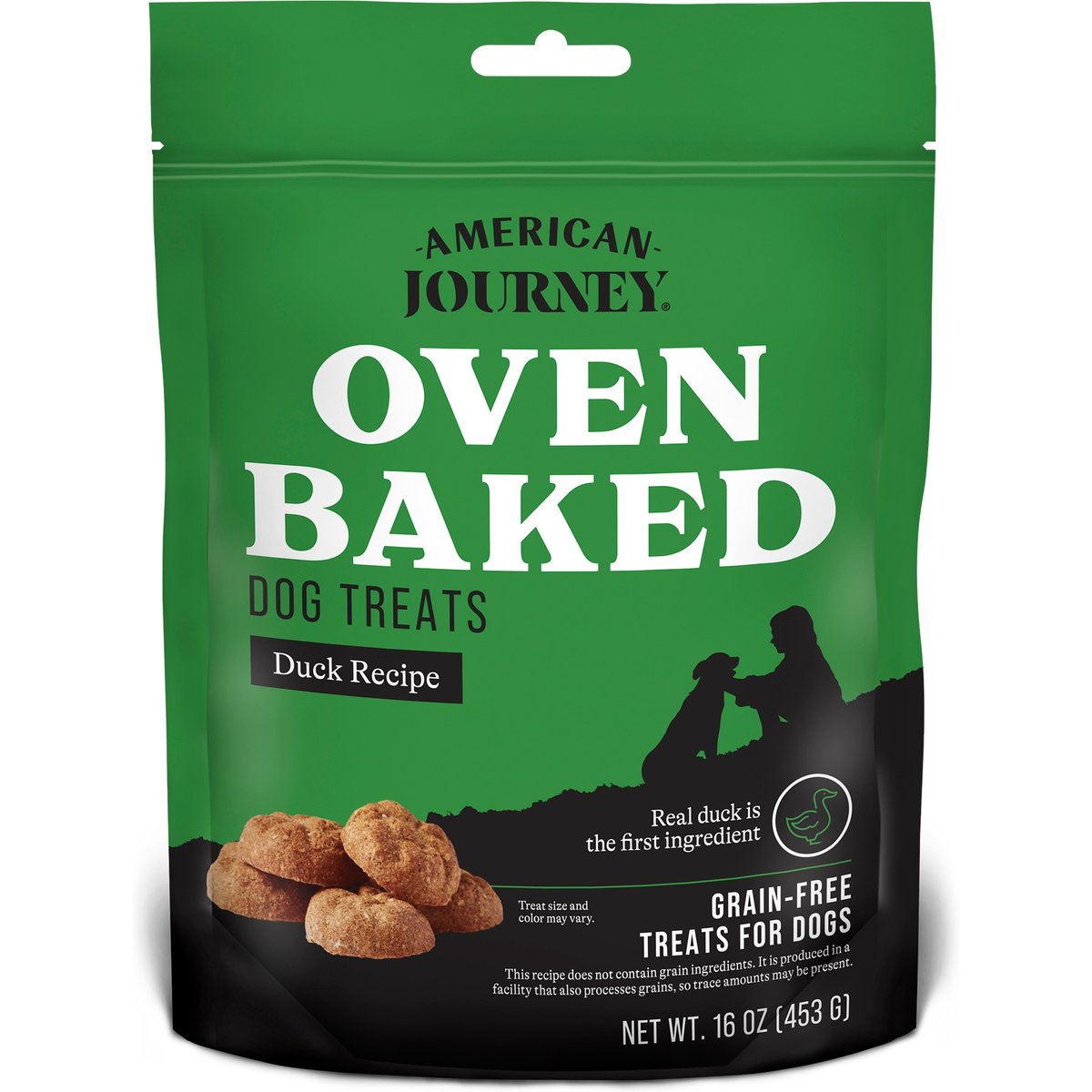 American Journey Duck Recipe Grain-Free Oven Baked Crunchy Biscuit Dog Treats, 16-oz bag
