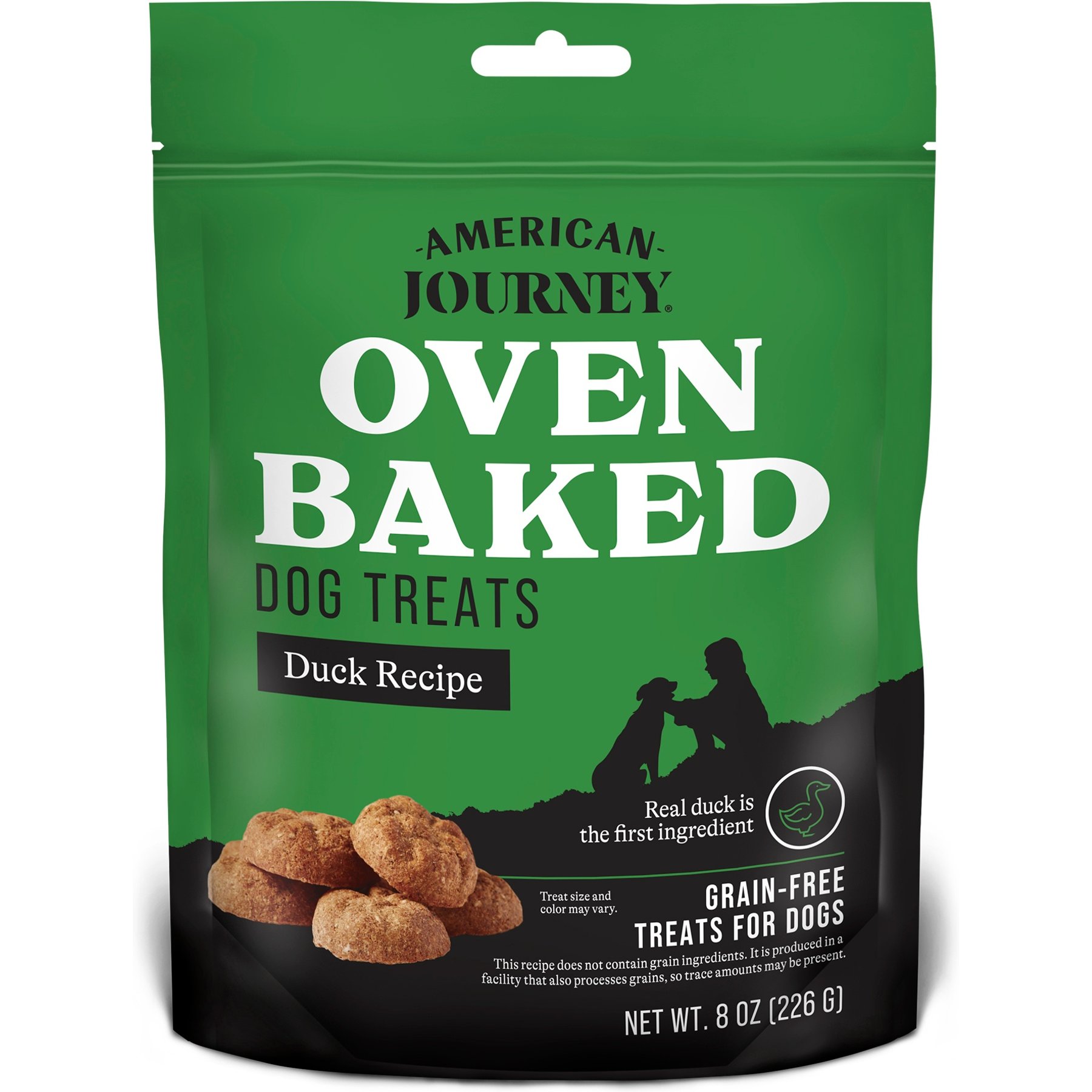 American Journey American Journey Duck Recipe Grain-Free Oven Baked Crunchy Biscuit Dog Treats, 8-oz bag