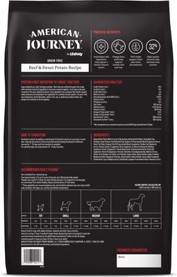Show full view: American Journey Grain-Free Beef & Sweet Potato Recipe Dry Dog Food, 12-lb bag slide 3 of 12