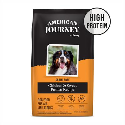 Show full view: American Journey Grain-Free Chicken & Sweet Potato Recipe Dry Dog Food + Peanut Butter Recipe Grain-Free Oven Baked Crunchy Biscuit Dog Treats slide 2 of 10