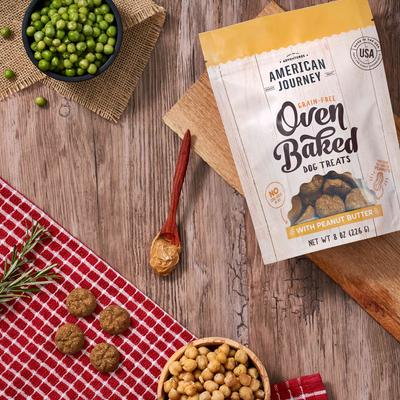 Show full view: American Journey Grain-Free Chicken & Sweet Potato Recipe Dry Dog Food + Peanut Butter Recipe Grain-Free Oven Baked Crunchy Biscuit Dog Treats slide 9 of 10