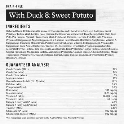 Show full view: American Journey Grain-Free Duck & Sweet Potato Dry Dog Food, 24-lb bag slide 10 of 12
