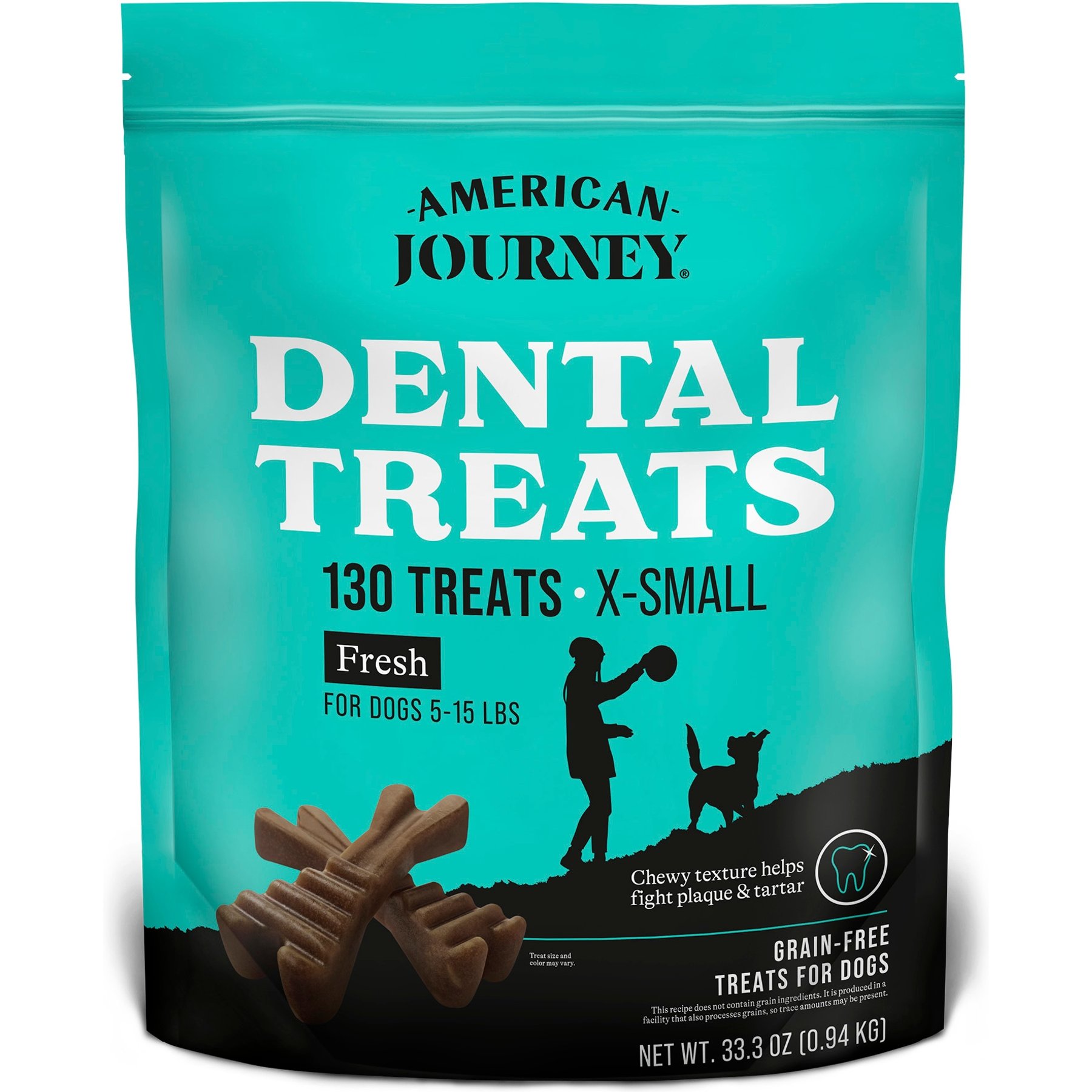 American Journey Grain-Free Extra-Small Dental Dog Treats Mint Flavor, 130 count