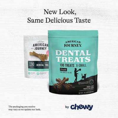 Show full view: American Journey Grain-Free Extra-Small Dental Dog Treats Mint Flavor, 260 count slide 3 of 11