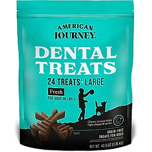 American Journey Grain-Free Large Dental Dog Treats Mint Flavor, 24 count