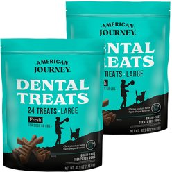 American Journey Grain-Free Large Dental Dog Treats Mint Flavor, 48 count bundle