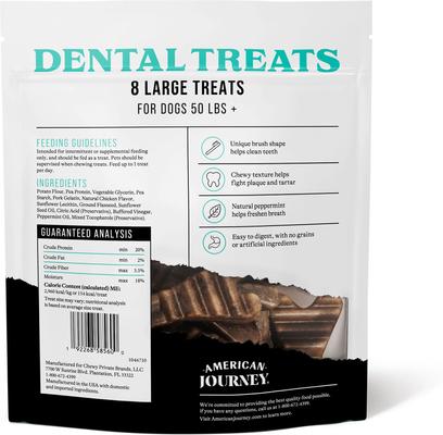 Show full view: American Journey Grain-Free Large Dental Dog Treats Mint Flavor, 8 count slide 3 of 10