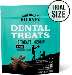 American Journey Grain-Free Medium Dental Dog Treats Mint Flavor, 12 count