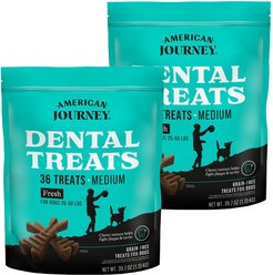 American Journey Grain-Free Medium Dental Dog Treats Mint Flavor, 72 count slide 1 of 9