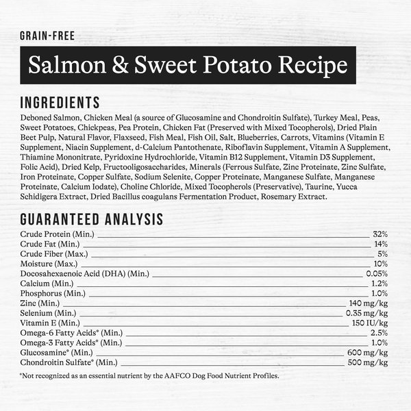 Show full view: American Journey Grain-Free Salmon & Sweet Potato Recipe Dry Dog Food, 24-lb bag slide 10 of 12