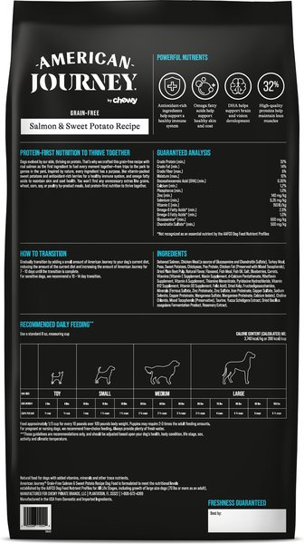 Show full view: American Journey Grain-Free Salmon & Sweet Potato Recipe Dry Dog Food, 24-lb bag slide 3 of 12
