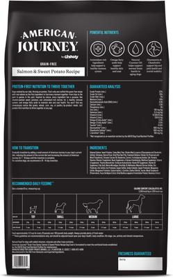 Show full view: American Journey Grain-Free Senior Salmon & Sweet Potato Recipe Dry Dog Food, 24-lb bag slide 3 of 12