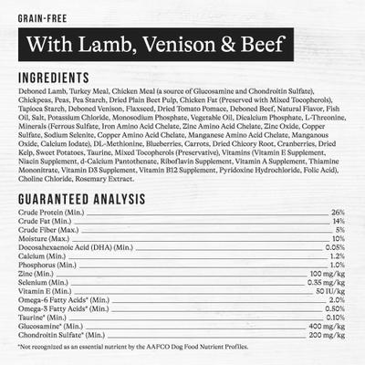 Show full view: American Journey Grain-Free with Lamb, Venison & Beef Dry Dog Food, 24-lb bag slide 10 of 12
